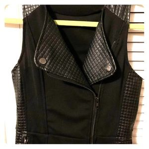 Sexy biker chick faux leather form fitted dress